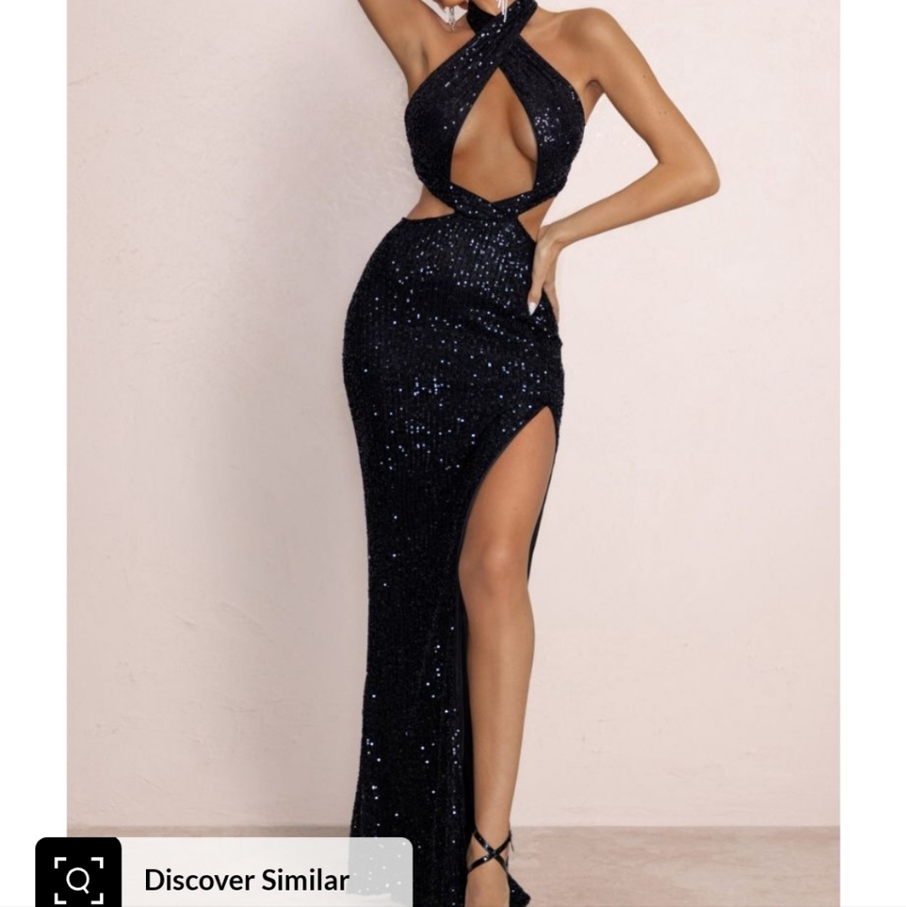 Size 6 Club london black halter dress